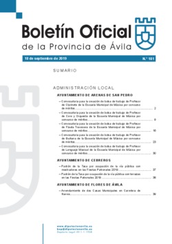 Boletín Oficial de la Provincia del miércoles, 18 de septiembre de 2019