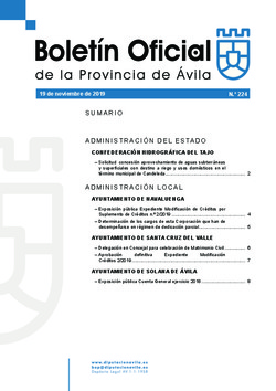 Boletín Oficial de la Provincia del martes, 19 de noviembre de 2019