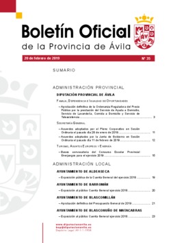 Boletín Oficial de la Provincia del miércoles, 20 de febrero de 2019