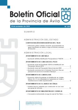 Boletín Oficial de la Provincia del miércoles, 20 de noviembre de 2019