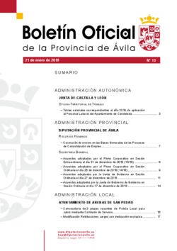 Boletín Oficial de la Provincia del lunes, 21 de enero de 2019