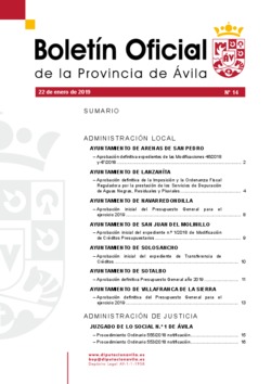 Boletín Oficial de la Provincia del martes, 22 de enero de 2019