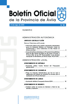 Boletín Oficial de la Provincia del jueves, 23 de mayo de 2019