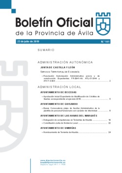 Boletín Oficial de la Provincia del martes, 23 de julio de 2019