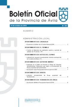 Boletín Oficial de la Provincia del jueves, 24 de octubre de 2019