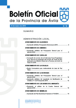 Boletín Oficial de la Provincia del lunes, 25 de marzo de 2019