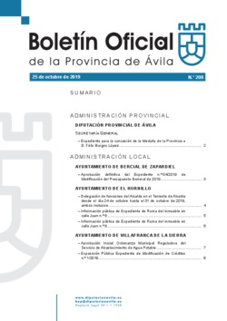 Boletín Oficial de la Provincia del viernes, 25 de octubre de 2019