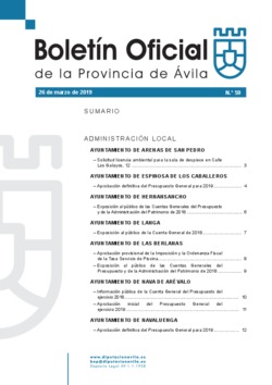 Boletín Oficial de la Provincia del martes, 26 de marzo de 2019