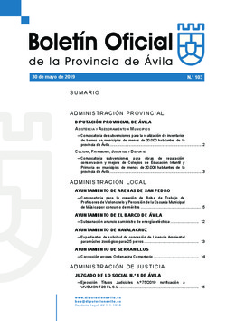 Boletín Oficial de la Provincia del jueves, 30 de mayo de 2019