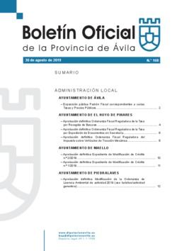 Boletín Oficial de la Provincia del viernes, 30 de agosto de 2019