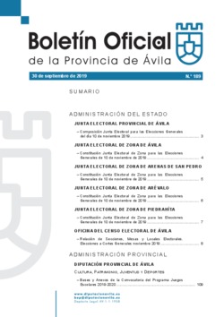 Boletín Oficial de la Provincia del martes, 1 de octubre de 2019