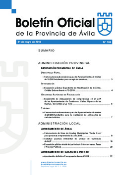 Boletín Oficial de la Provincia del viernes, 31 de mayo de 2019