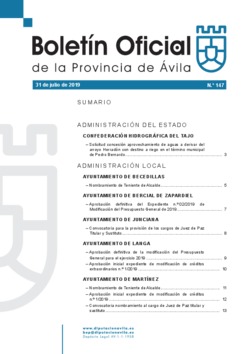 Boletín Oficial de la Provincia del miércoles, 31 de julio de 2019