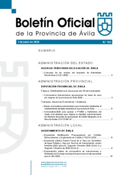 Boletín Oficial de la Provincia del lunes, 1 de junio de 2020