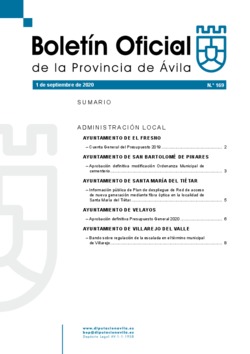 Boletín Oficial de la Provincia del martes, 1 de septiembre de 2020