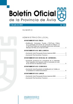 Boletín Oficial de la Provincia del jueves, 2 de julio de 2020