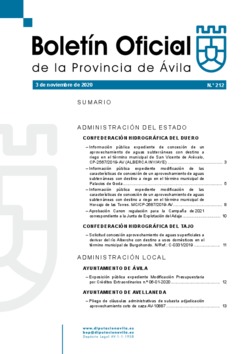 Boletín Oficial de la Provincia del martes, 3 de noviembre de 2020