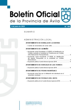 Boletín Oficial de la Provincia del jueves, 4 de junio de 2020