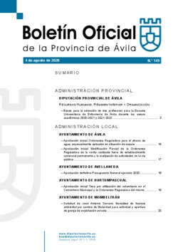 Boletín Oficial de la Provincia del martes, 4 de agosto de 2020