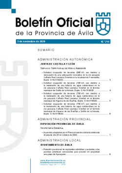 Boletín Oficial de la Provincia del jueves, 5 de noviembre de 2020