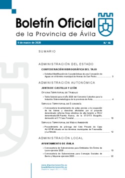 Boletín Oficial de la Provincia del viernes, 6 de marzo de 2020