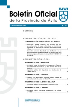 Boletín Oficial de la Provincia del martes, 6 de octubre de 2020