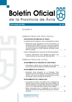 Boletín Oficial de la Provincia del viernes, 9 de octubre de 2020