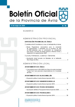 Boletín Oficial de la Provincia del martes, 12 de mayo de 2020