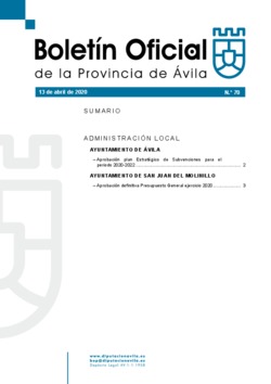 Boletín Oficial de la Provincia del lunes, 13 de abril de 2020