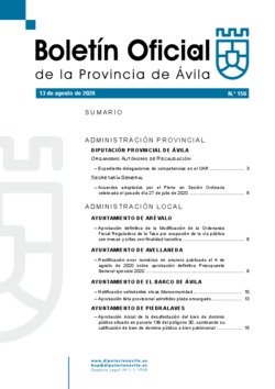 Boletín Oficial de la Provincia del jueves, 13 de agosto de 2020