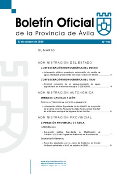 Boletín Oficial de la Provincia del martes, 13 de octubre de 2020