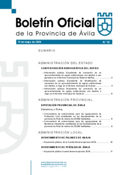 Boletín Oficial de la Provincia del viernes, 15 de mayo de 2020