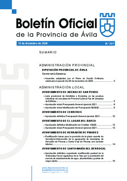 Boletín Oficial de la Provincia del martes, 15 de diciembre de 2020