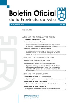 Boletín Oficial de la Provincia del martes, 16 de junio de 2020