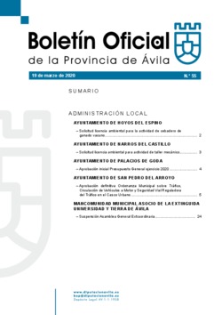 Boletín Oficial de la Provincia del jueves, 19 de marzo de 2020