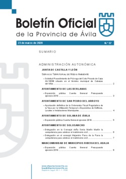 Boletín Oficial de la Provincia del lunes, 23 de marzo de 2020