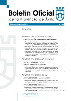 Boletín Oficial de la Provincia del miércoles, 23 de septiembre de 2020