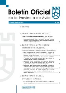 Boletín Oficial de la Provincia del viernes, 23 de octubre de 2020