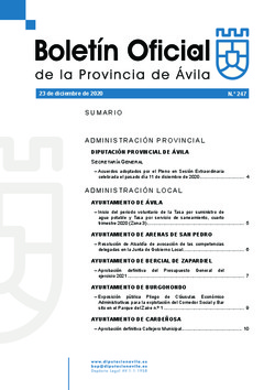 Boletín Oficial de la Provincia del martes, 22 de diciembre de 2020
