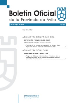 Boletín Oficial de la Provincia del lunes, 25 de mayo de 2020