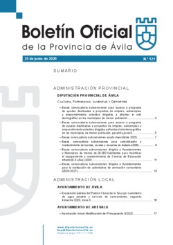 Boletín Oficial de la Provincia del jueves, 25 de junio de 2020