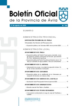 Boletín Oficial de la Provincia del jueves, 27 de agosto de 2020