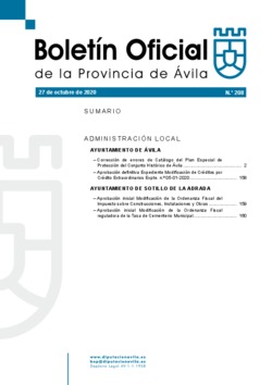 Boletín Oficial de la Provincia del martes, 27 de octubre de 2020