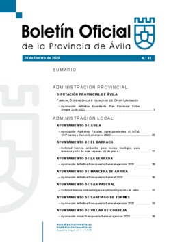 Boletín Oficial de la Provincia del viernes, 28 de febrero de 2020