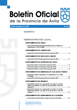 Boletín Oficial de la Provincia del lunes, 28 de diciembre de 2020