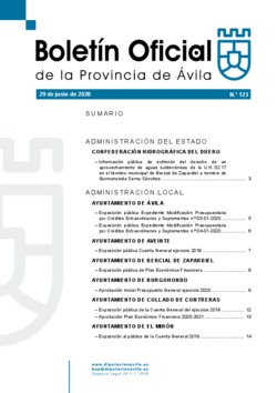 Boletín Oficial de la Provincia del lunes, 29 de junio de 2020