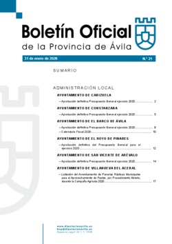 Boletín Oficial de la Provincia del viernes, 31 de enero de 2020