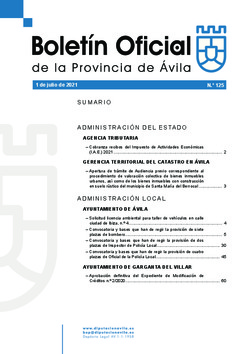 Boletín Oficial de la Provincia del jueves, 1 de julio de 2021