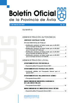 Boletín Oficial de la Provincia del martes, 2 de febrero de 2021
