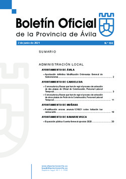 Boletín Oficial de la Provincia del miércoles, 2 de junio de 2021